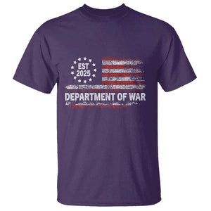 Department of War Est 2025 T Shirt Patriotic Military Vintage Grunge American Flag TS02 Purple Print Your Wear