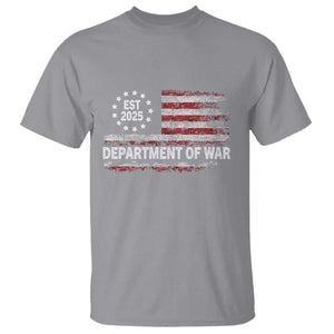 Department of War Est 2025 T Shirt Patriotic Military Vintage Grunge American Flag TS02 Sport Gray Print Your Wear