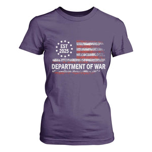 Department of War Est 2025 T Shirt For Women Patriotic Military Vintage Grunge American Flag TS02 Purple Print Your Wear