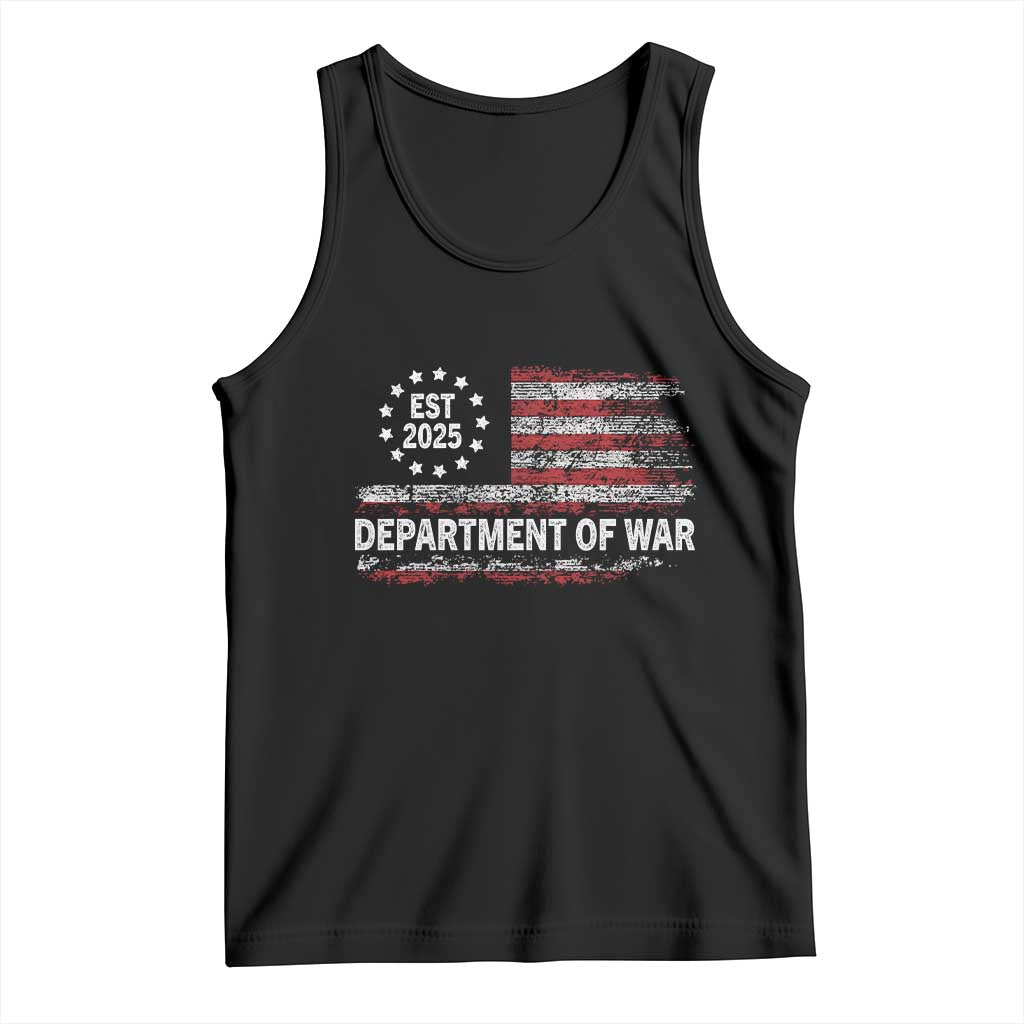 Department of War Est 2025 Tank Top Patriotic Military Vintage Grunge American Flag TS02 Black Print Your Wear
