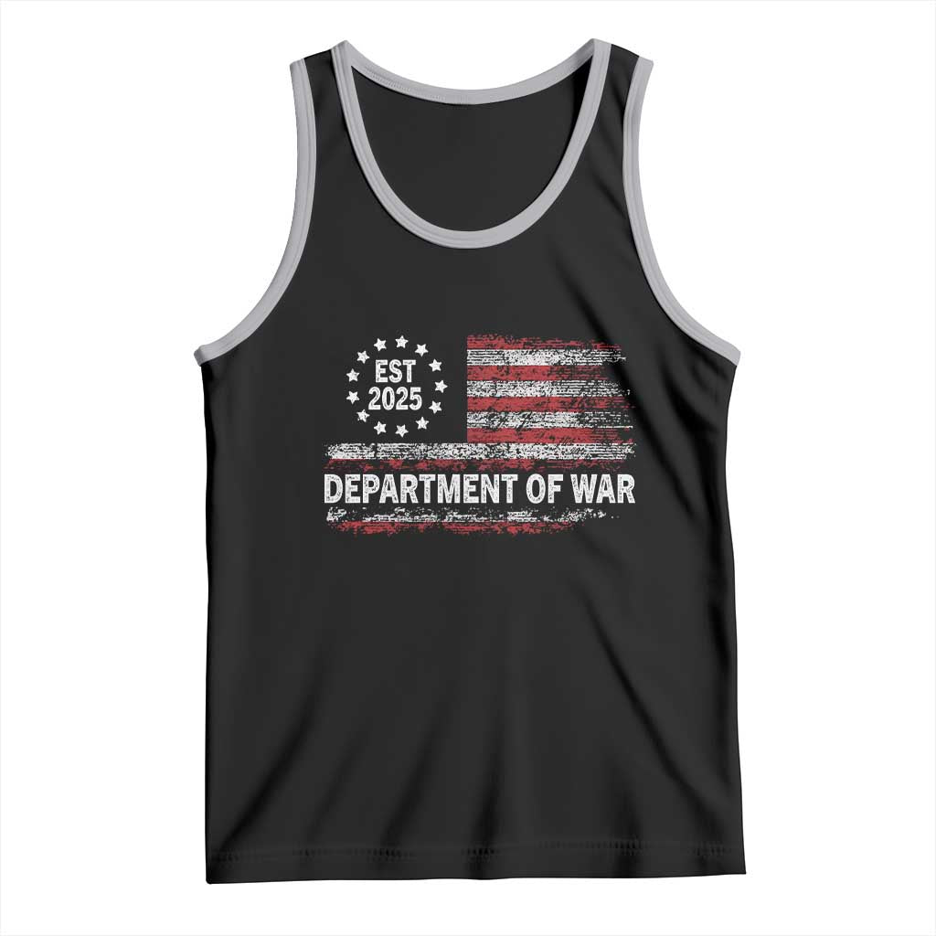 Department of War Est 2025 Tank Top Patriotic Military Vintage Grunge American Flag TS02 Black Athletic Heather Print Your Wear
