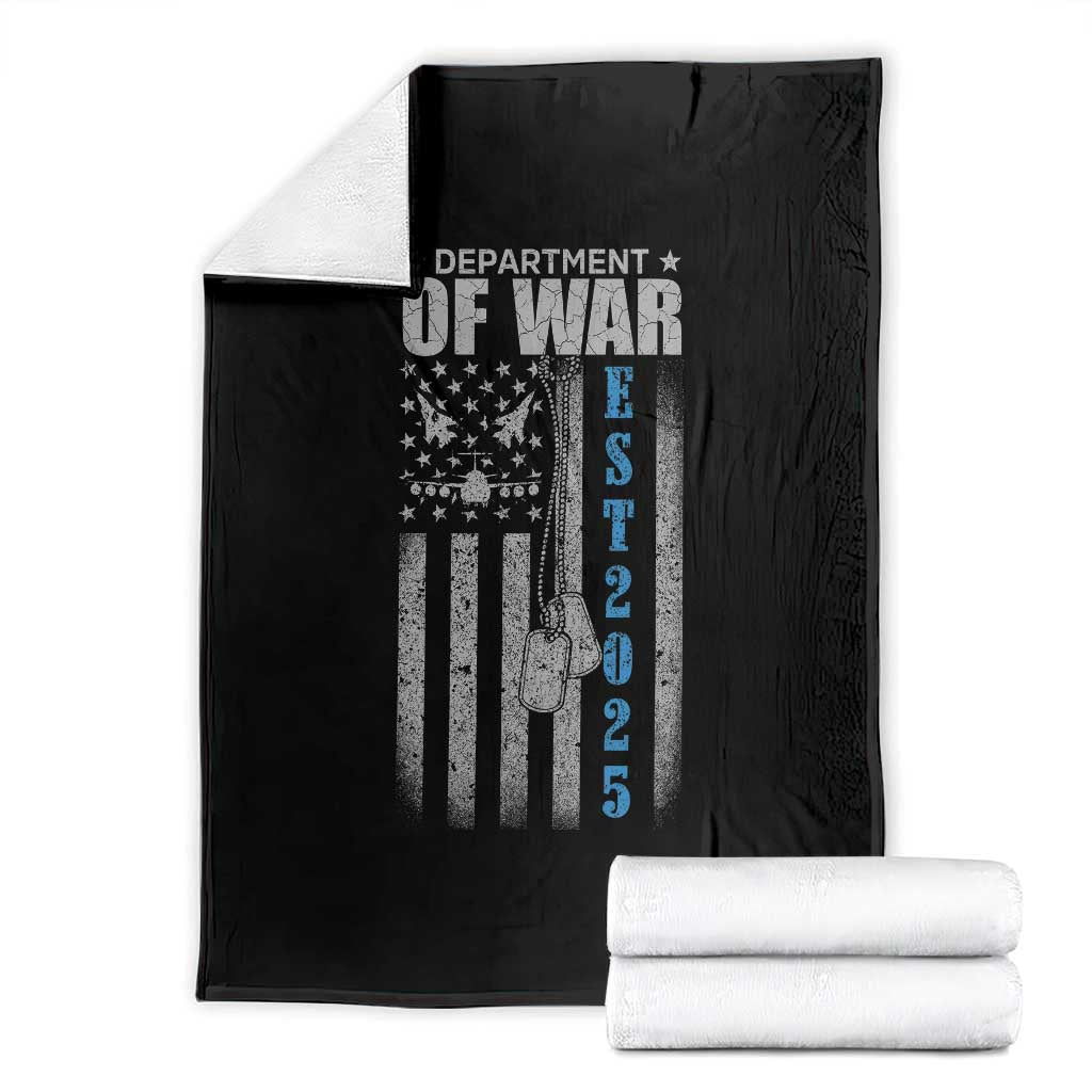 Department of War Est 2025 Throw Blanket Military Patriotic Dog Tags American Flag TS02 Black Print Your Wear