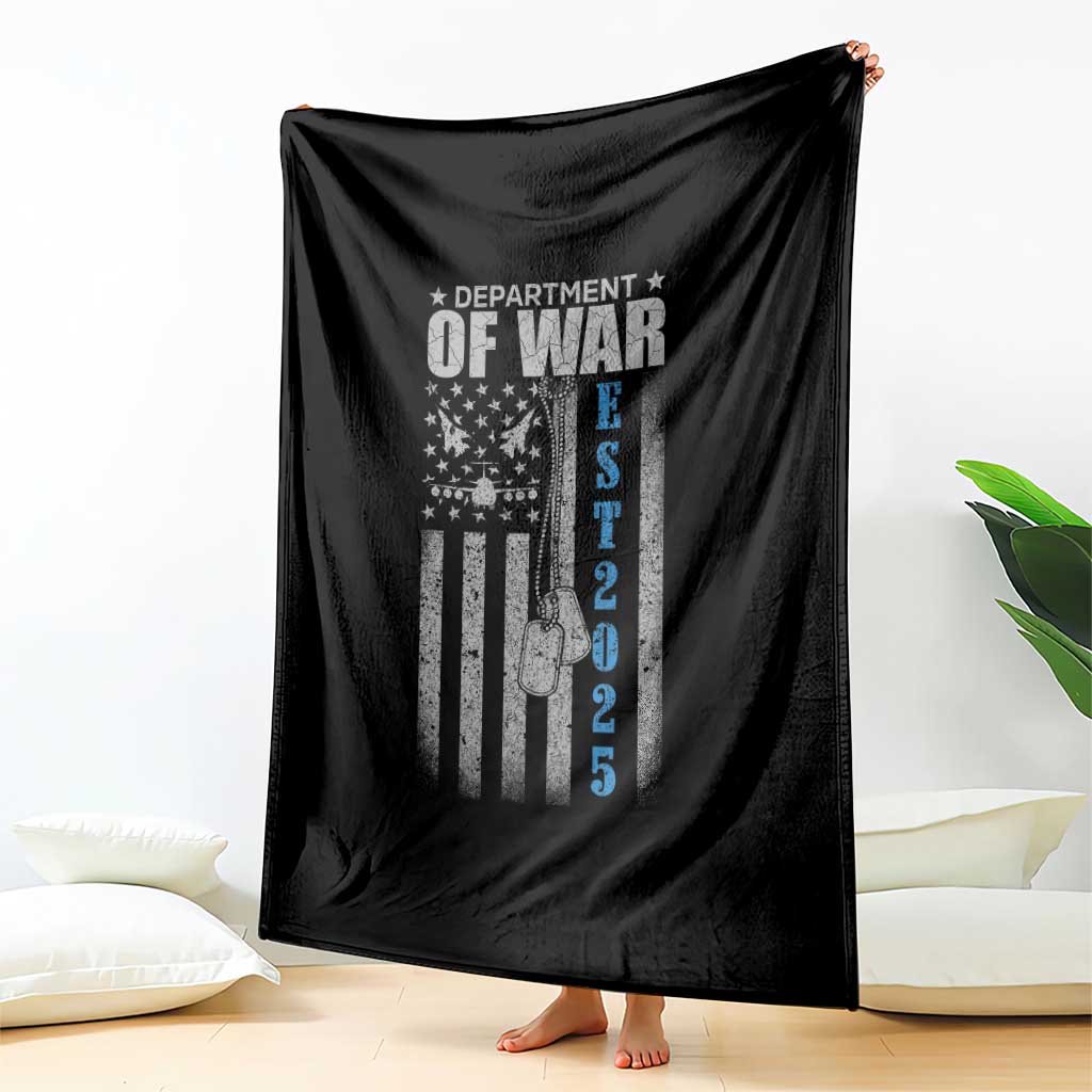 Department of War Est 2025 Throw Blanket Military Patriotic Dog Tags American Flag TS02 Print Your Wear