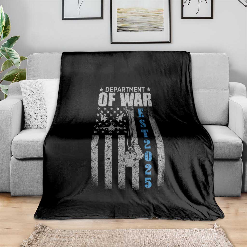 Department of War Est 2025 Throw Blanket Military Patriotic Dog Tags American Flag TS02 Print Your Wear