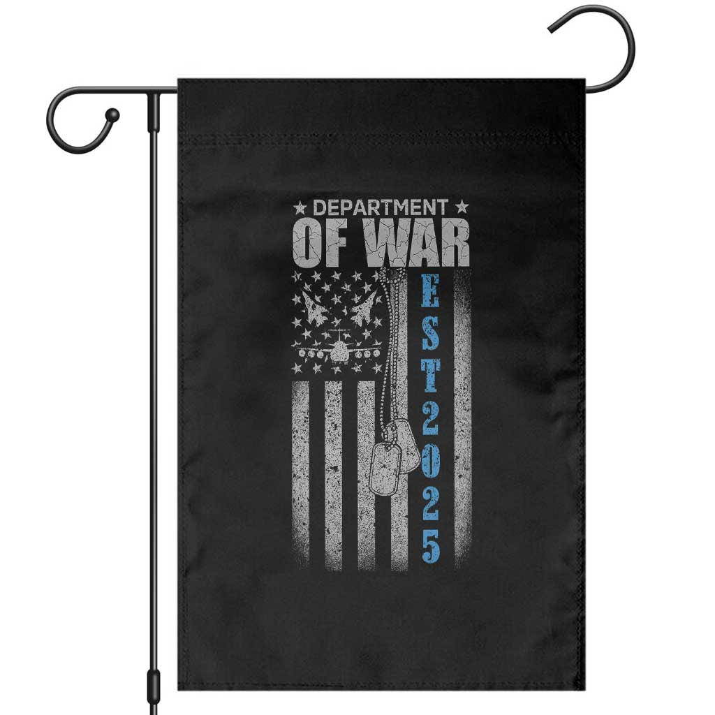 Department of War Est 2025 Garden Flag Military Patriotic Dog Tags American Flag TS02 Black Print Your Wear
