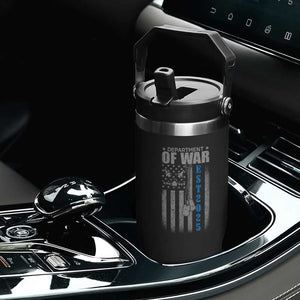 Department of War Est 2025 Flip Straw Tumbler Military Patriotic Dog Tags American Flag TS02 Print Your Wear