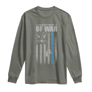 Department of War Est 2025 Long Sleeve Shirt Military Patriotic Dog Tags American Flag TS02 Military Green Print Your Wear