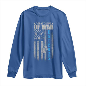 Department of War Est 2025 Long Sleeve Shirt Military Patriotic Dog Tags American Flag TS02 Royal Blue Print Your Wear