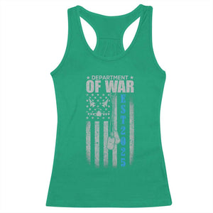 Department of War Est 2025 Racerback Tank Top Military Patriotic Dog Tags American Flag TS02 Irish Green Print Your Wear