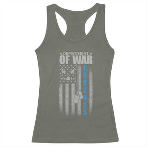 Department of War Est 2025 Racerback Tank Top Military Patriotic Dog Tags American Flag TS02 Military Green Print Your Wear
