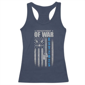 Department of War Est 2025 Racerback Tank Top Military Patriotic Dog Tags American Flag TS02 Navy Print Your Wear