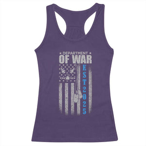 Department of War Est 2025 Racerback Tank Top Military Patriotic Dog Tags American Flag TS02 Purple Print Your Wear