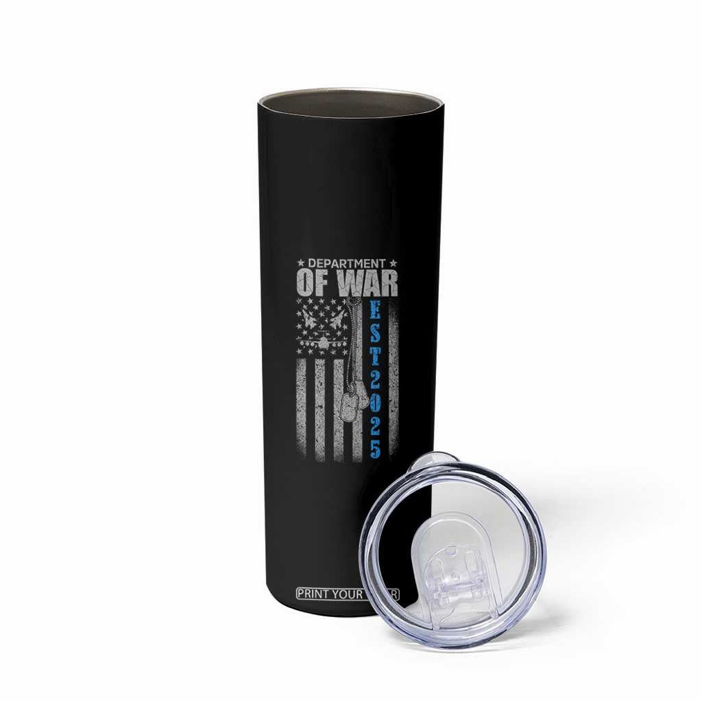 Department of War Est 2025 Skinny Tumbler Military Patriotic Dog Tags American Flag TS02 Print Your Wear