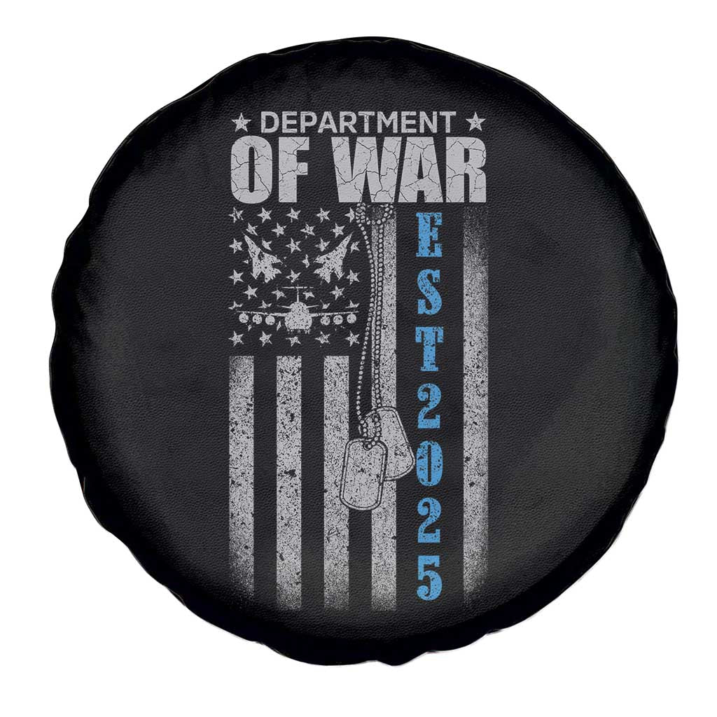 Department of War Est 2025 Spare Tire Cover Military Patriotic Dog Tags American Flag TS02 Print Your Wear