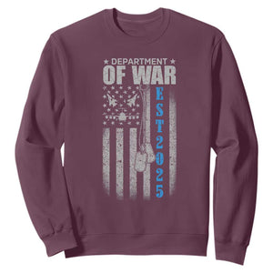 Department of War Est 2025 Sweatshirt Military Patriotic Dog Tags American Flag TS02 Maroon Print Your Wear
