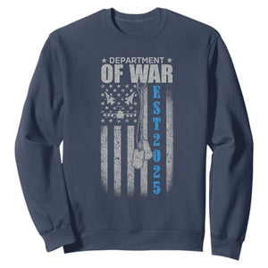 Department of War Est 2025 Sweatshirt Military Patriotic Dog Tags American Flag TS02 Navy Print Your Wear