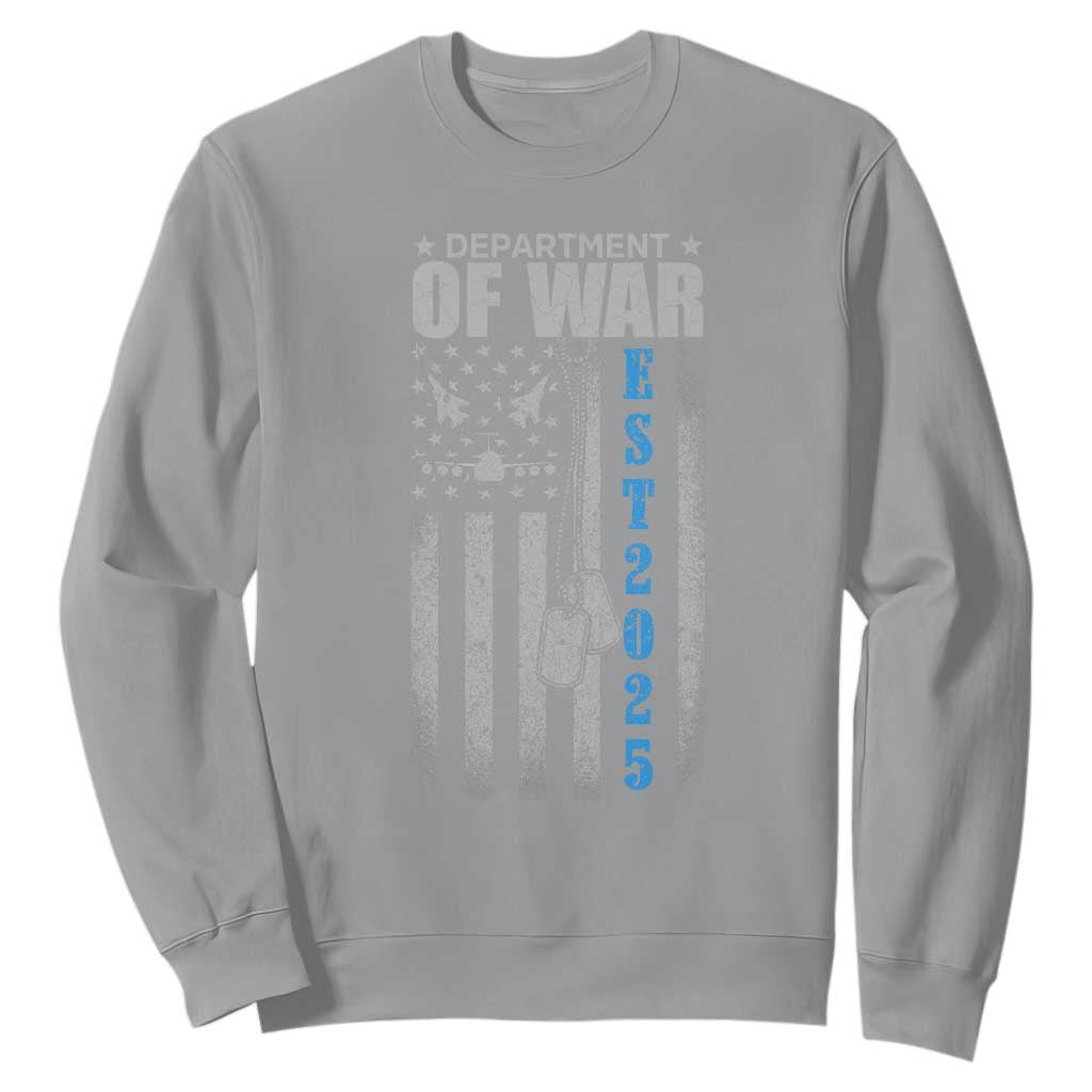 Department of War Est 2025 Sweatshirt Military Patriotic Dog Tags American Flag TS02 Sport Gray Print Your Wear