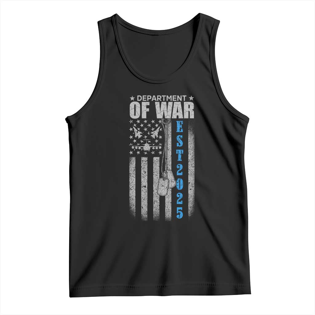 Department of War Est 2025 Tank Top Military Patriotic Dog Tags American Flag TS02 Black Print Your Wear