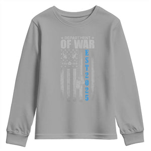 Department of War Est 2025 Youth Sweatshirt Military Patriotic Dog Tags American Flag TS02 Sport Gray Print Your Wear