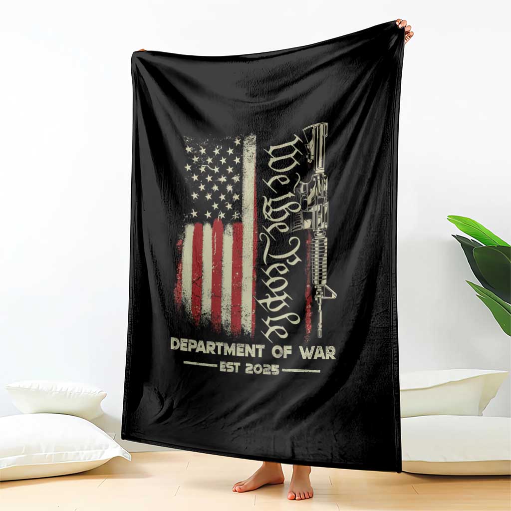 Department of War Est 2025 Throw Blanket We The People Rifle American Flag Patriotic 2A Statement TS02 Print Your Wear