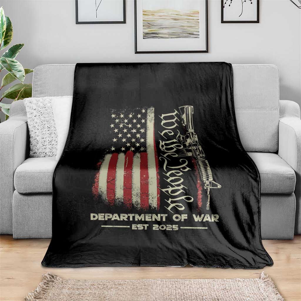Department of War Est 2025 Throw Blanket We The People Rifle American Flag Patriotic 2A Statement TS02 Print Your Wear