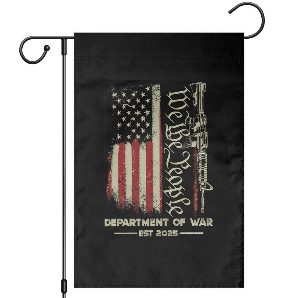 Department of War Est 2025 Garden Flag We The People Rifle American Flag Patriotic 2A Statement TS02 Black Print Your Wear