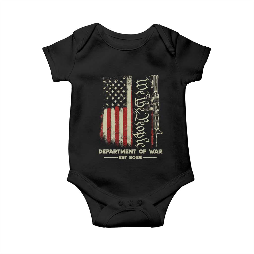 Department of War Est 2025 Baby Onesie We The People Rifle American Flag Patriotic 2A Statement TS02 Black Print Your Wear