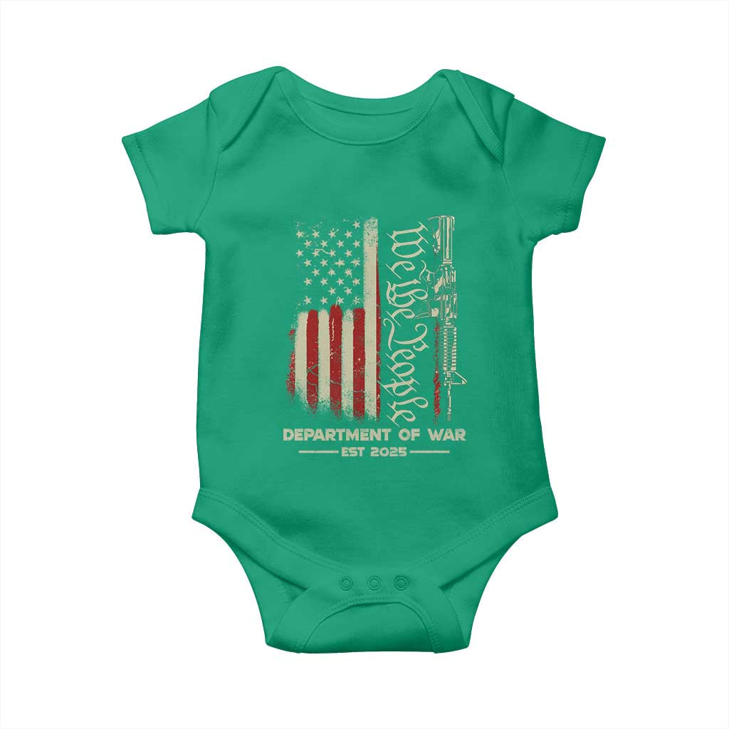 Department of War Est 2025 Baby Onesie We The People Rifle American Flag Patriotic 2A Statement TS02 Irish Green Print Your Wear