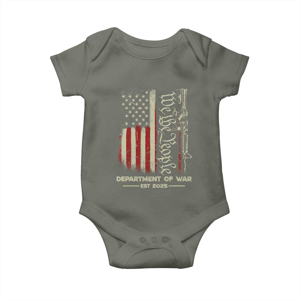 Department of War Est 2025 Baby Onesie We The People Rifle American Flag Patriotic 2A Statement TS02 Military Green Print Your Wear