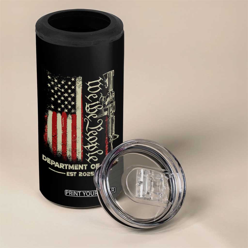 Department of War Est 2025 4 in 1 Can Cooler Tumbler We The People Rifle American Flag Patriotic 2A Statement TS02 Print Your Wear