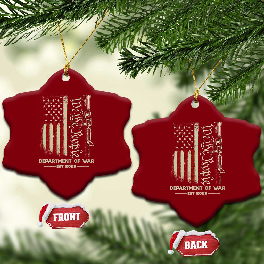 Department of War Est 2025 Ceramic Ornament We The People Rifle American Flag Patriotic 2A Statement TS02 Print Your Wear