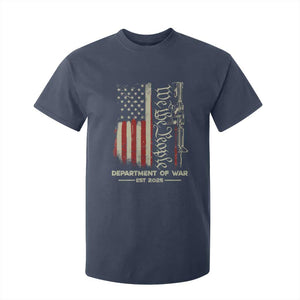 Department of War Est 2025 T Shirt For Kid We The People Rifle American Flag Patriotic 2A Statement TS02 Navy Print Your Wear