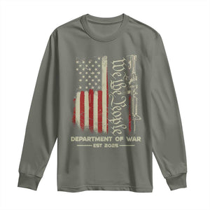 Department of War Est 2025 Long Sleeve Shirt We The People Rifle American Flag Patriotic 2A Statement TS02 Military Green Print Your Wear