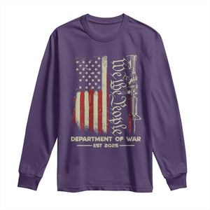 Department of War Est 2025 Long Sleeve Shirt We The People Rifle American Flag Patriotic 2A Statement TS02 Purple Print Your Wear
