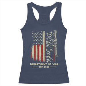 Department of War Est 2025 Racerback Tank Top We The People Rifle American Flag Patriotic 2A Statement TS02 Navy Print Your Wear