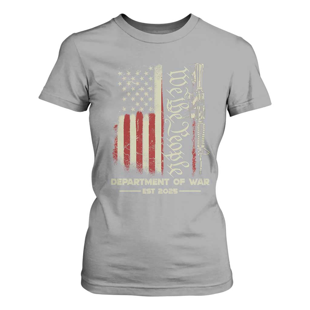 Department of War Est 2025 T Shirt For Women We The People Rifle American Flag Patriotic 2A Statement TS02 Sport Gray Print Your Wear
