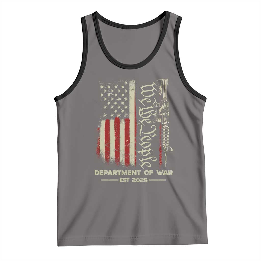 Department of War Est 2025 Tank Top We The People Rifle American Flag Patriotic 2A Statement TS02 Deep Heather Black Print Your Wear