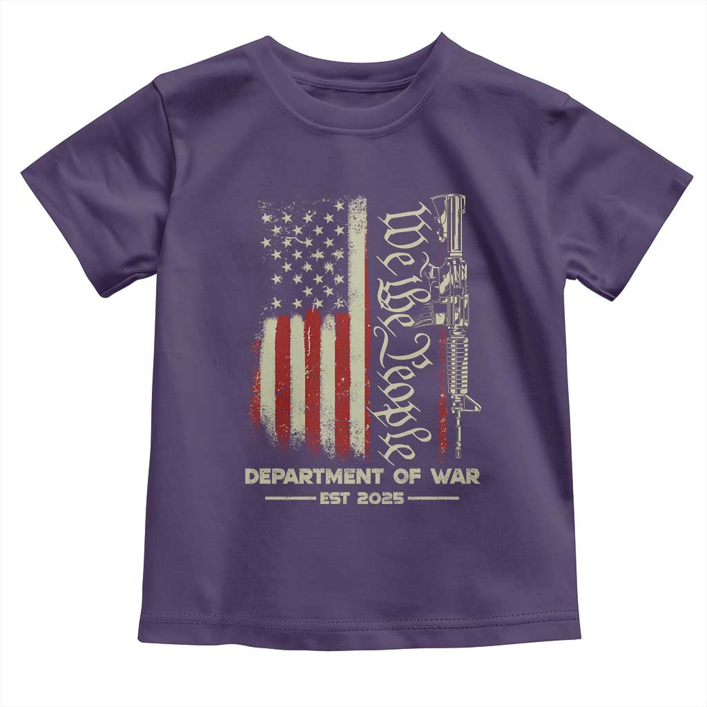 Department of War Est 2025 Toddler T Shirt We The People Rifle American Flag Patriotic 2A Statement TS02 Purple Print Your Wear