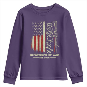 Department of War Est 2025 Youth Sweatshirt We The People Rifle American Flag Patriotic 2A Statement TS02 Purple Print Your Wear
