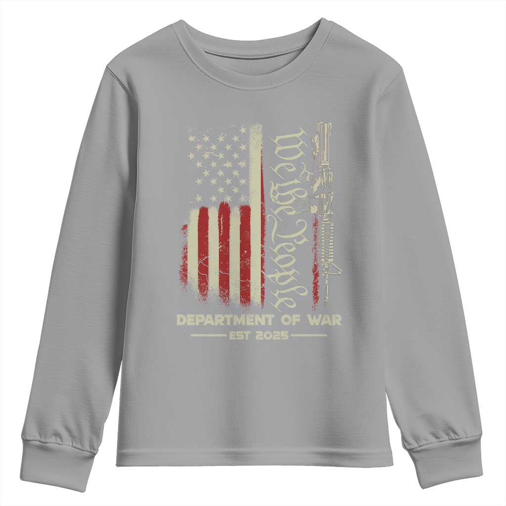 Department of War Est 2025 Youth Sweatshirt We The People Rifle American Flag Patriotic 2A Statement TS02 Sport Gray Print Your Wear