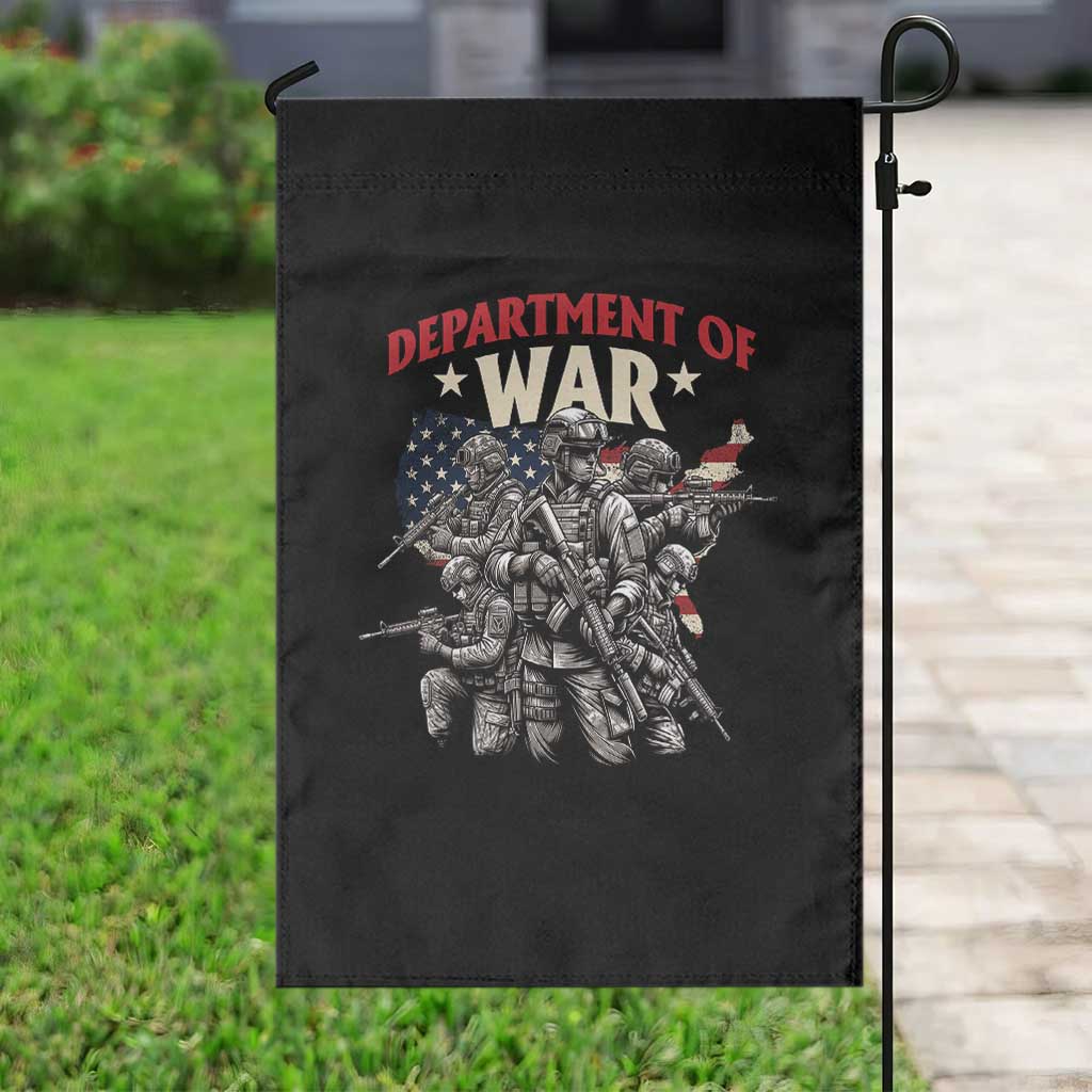 Department of War Est 2025 Garden Flag Patriotic Combat Squad Tactical Soldiers Graphic TS02 Print Your Wear