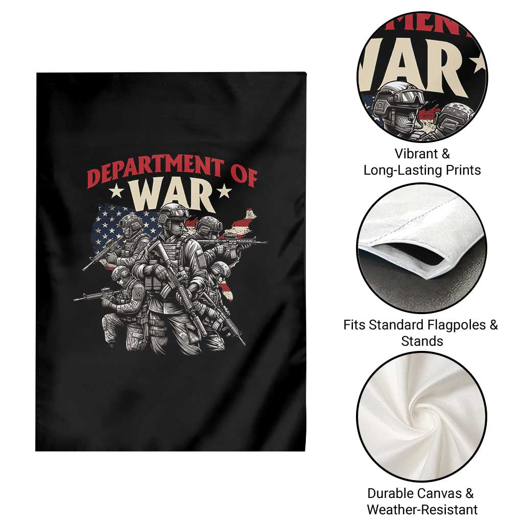 Department of War Est 2025 Garden Flag Patriotic Combat Squad Tactical Soldiers Graphic TS02 Print Your Wear