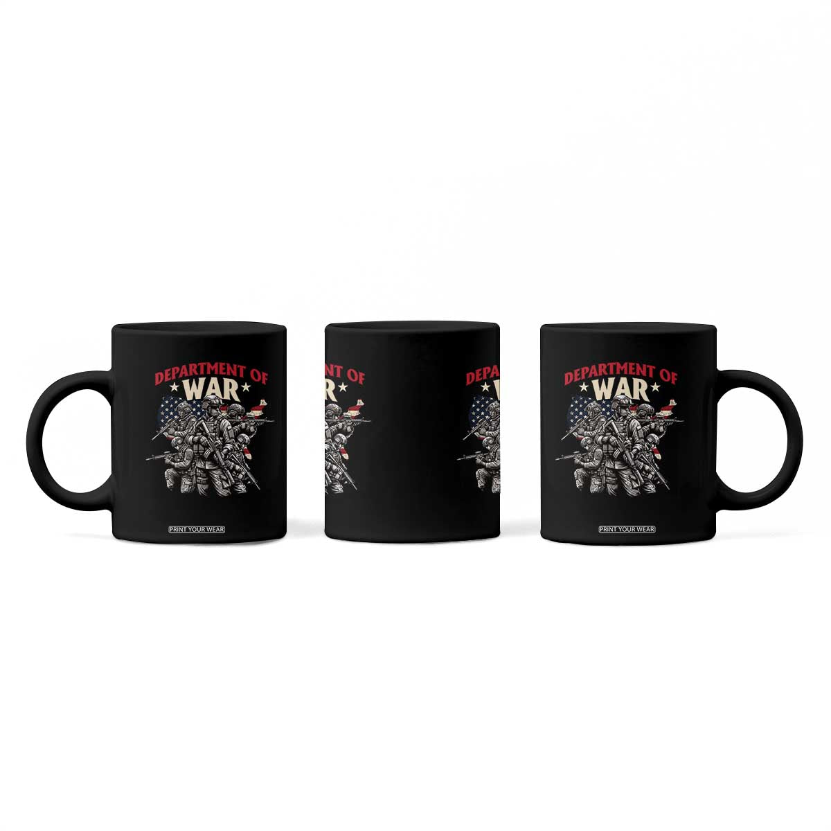 Department of War Est 2025 Coffee Mug Patriotic Combat Squad Tactical Soldiers Graphic TS02 Print Your Wear