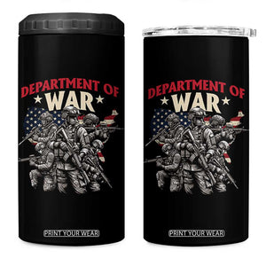 Department of War Est 2025 4 in 1 Can Cooler Tumbler Patriotic Combat Squad Tactical Soldiers Graphic TS02 One Size: 16 oz Black Print Your Wear