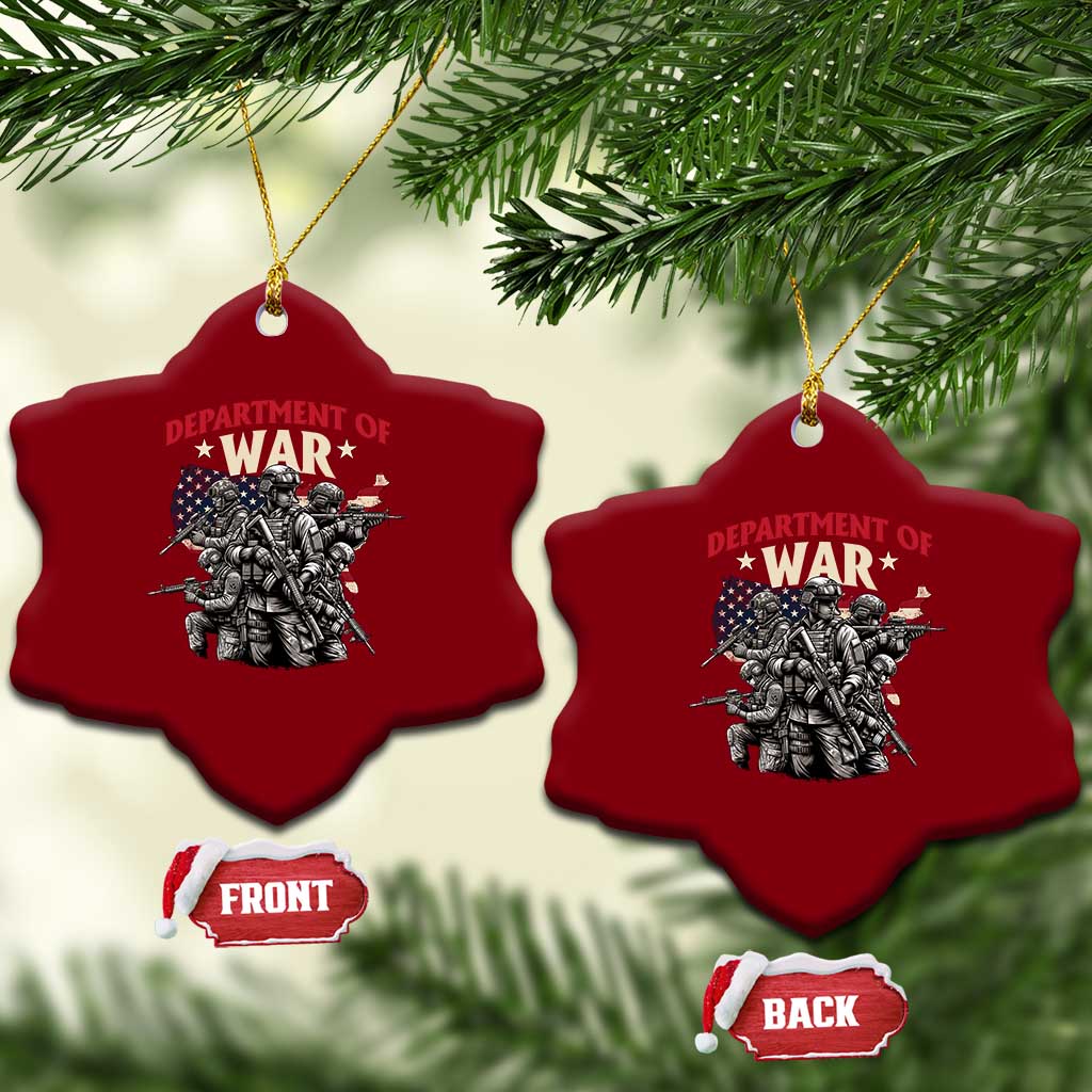 Department of War Est 2025 Ceramic Ornament Patriotic Combat Squad Tactical Soldiers Graphic TS02 Print Your Wear