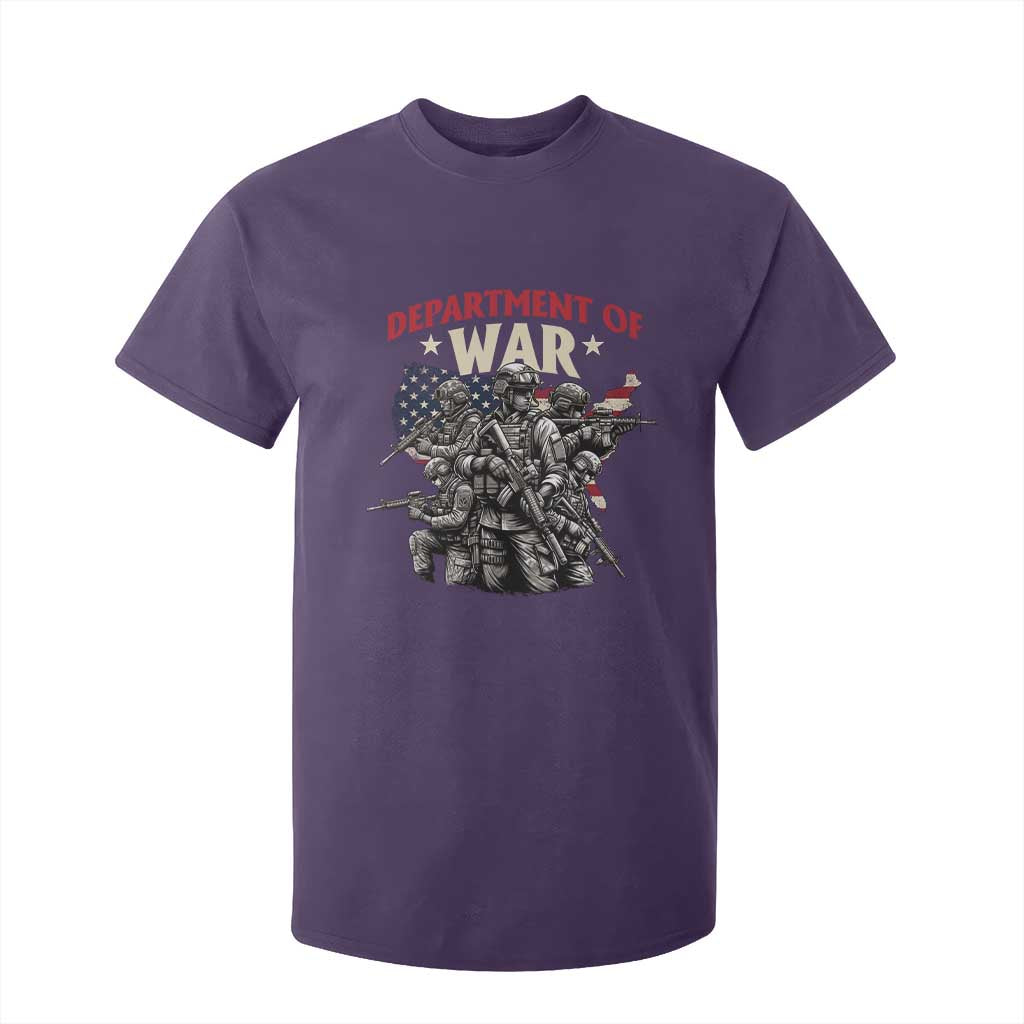 Department of War Est 2025 T Shirt For Kid Patriotic Combat Squad Tactical Soldiers Graphic TS02 Purple Print Your Wear
