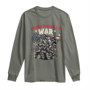 Department of War Est 2025 Long Sleeve Shirt Patriotic Combat Squad Tactical Soldiers Graphic TS02 Military Green Print Your Wear