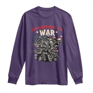 Department of War Est 2025 Long Sleeve Shirt Patriotic Combat Squad Tactical Soldiers Graphic TS02 Purple Print Your Wear