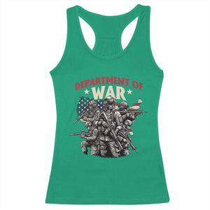 Department of War Est 2025 Racerback Tank Top Patriotic Combat Squad Tactical Soldiers Graphic TS02 Irish Green Print Your Wear