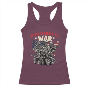 Department of War Est 2025 Racerback Tank Top Patriotic Combat Squad Tactical Soldiers Graphic TS02 Maroon Print Your Wear